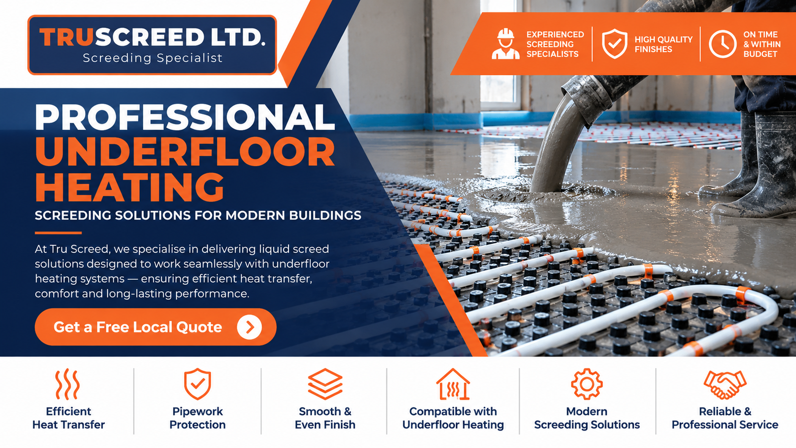 Professional underfloor heating screeding solutions by Tru Screed Ltd